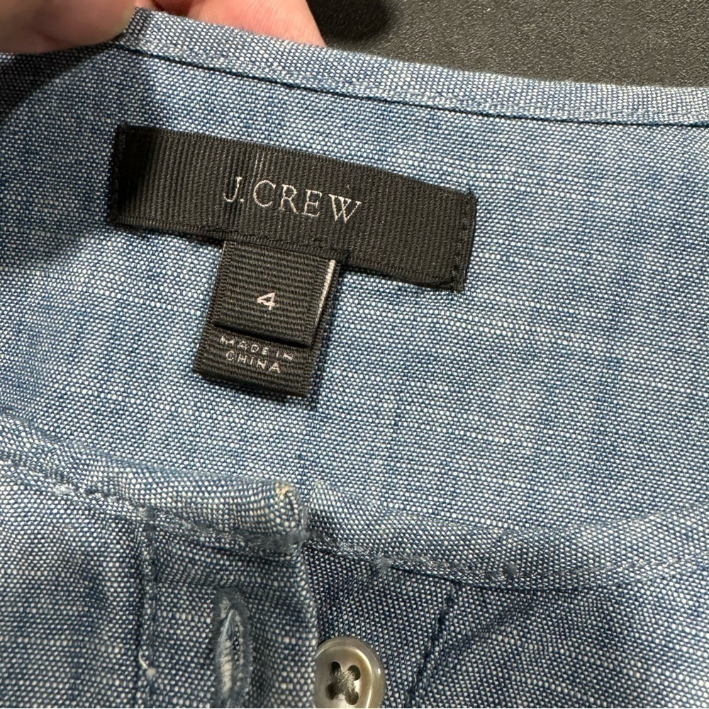 J.CREW Women’s Smock Blouse Top sz 4 Chambray # C142 - Picture 8 of 9